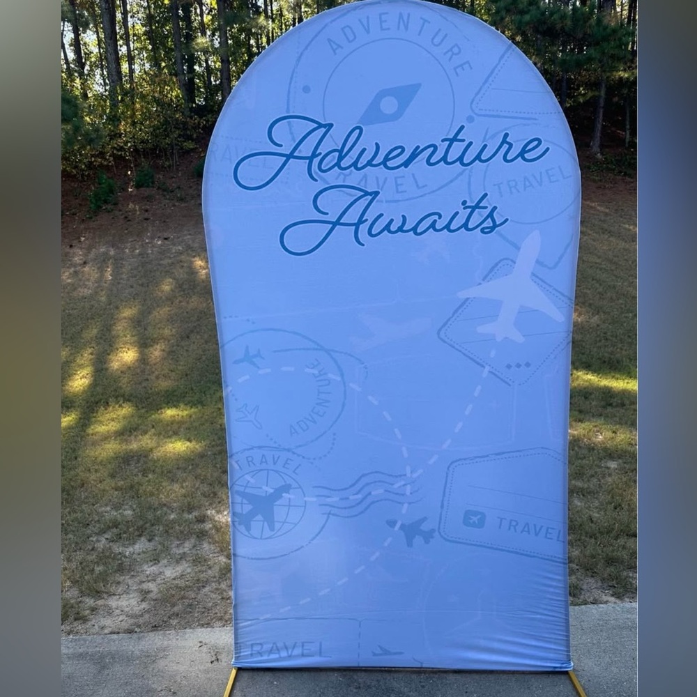 Spandex Fitted Wedding/Baby Shower Arch Cover 6.6FT Blue Arch Backdrop Cover